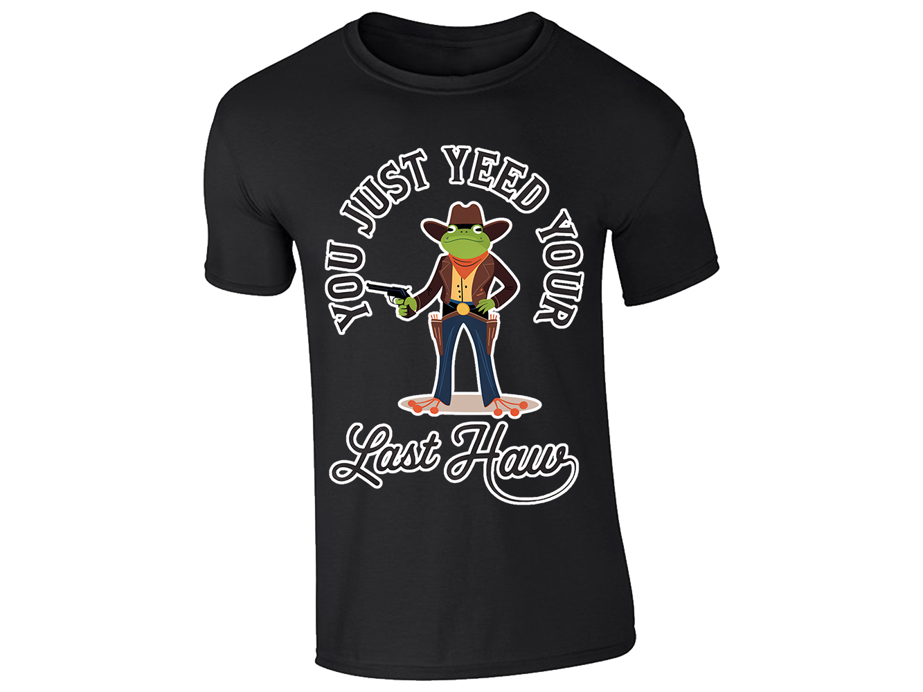 Just Yeed Your Last Haw T-Shirt Mens Funny Cowboy Frog Meme Western Country Tee