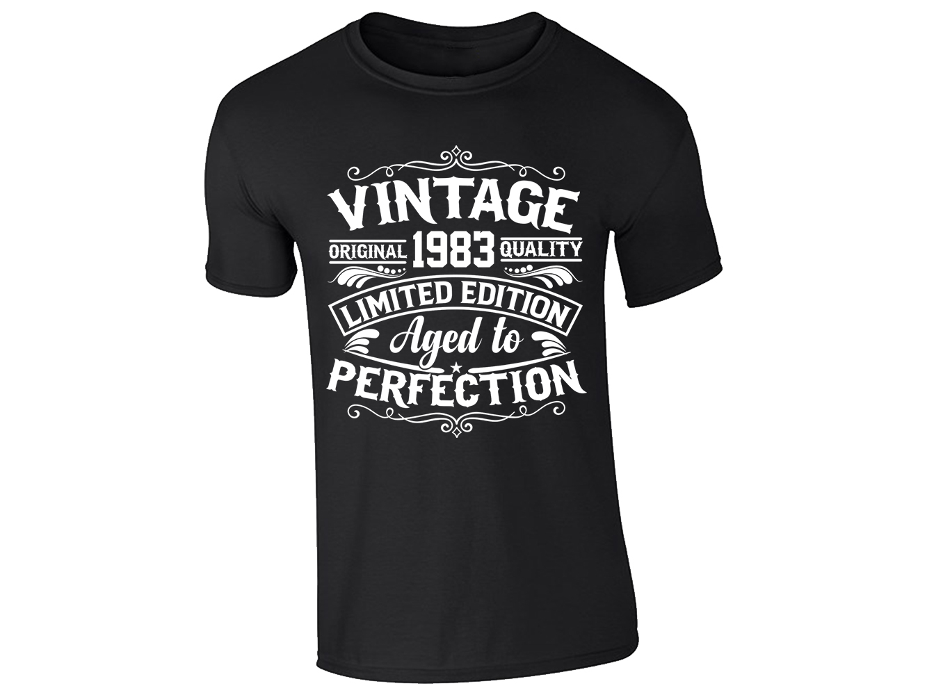 Classic 1983 Vintage Mens Colorful T-Shirt Aged to Perfection Limited Edition